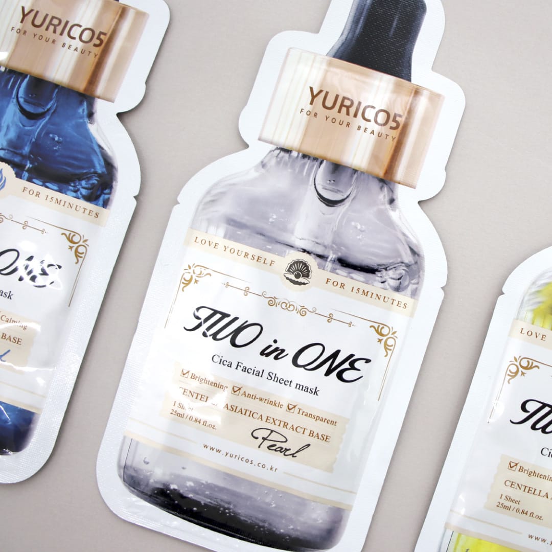 YURICO5 Two-in-One Cica Mask Pack, Premium Eco-Friendly Care with 8 Custom Calming Solutions