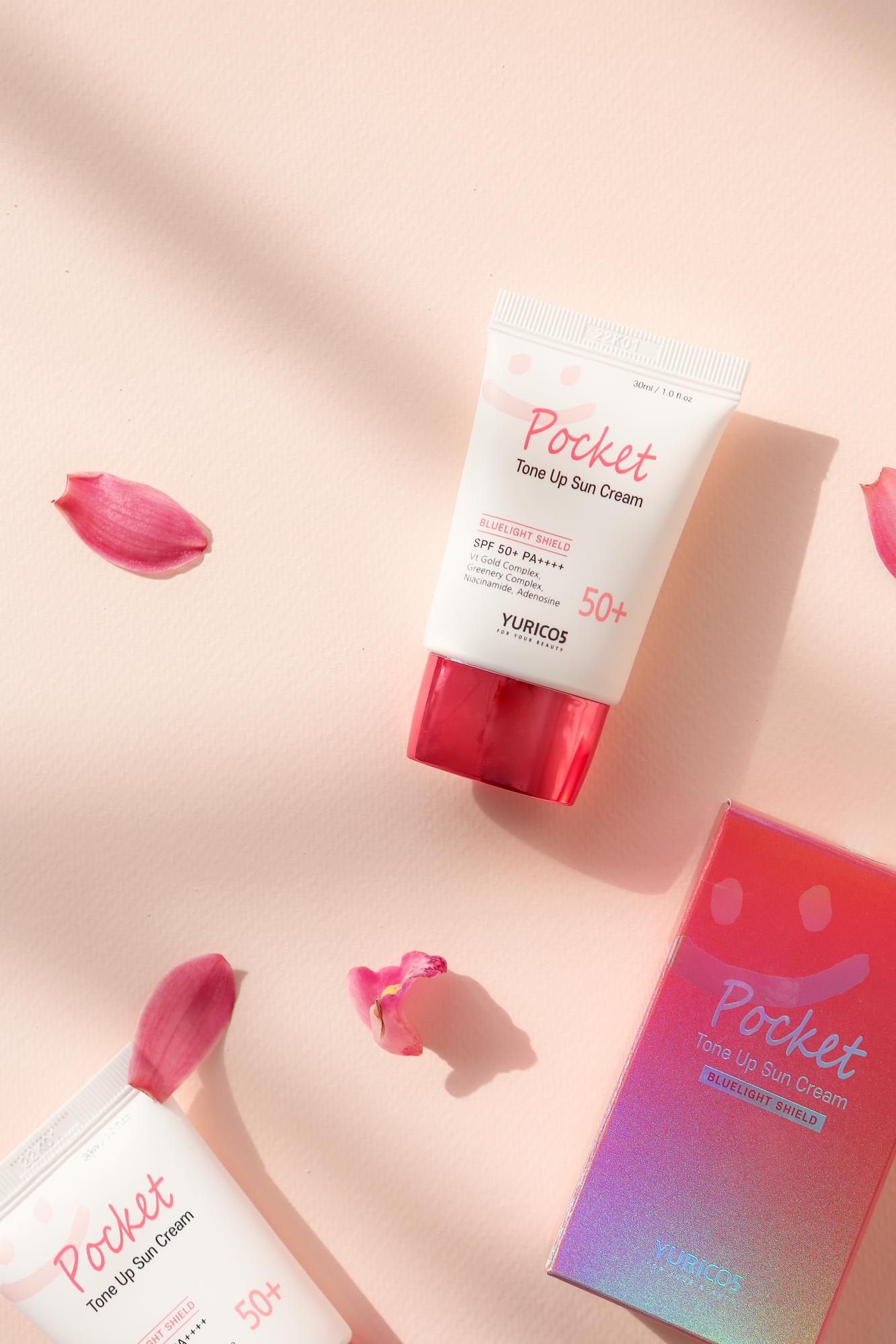 YURICO5 Pocket Tone-Up Sun Cream, All-in-One Tone-Up, Blue Light, and Triple Care!