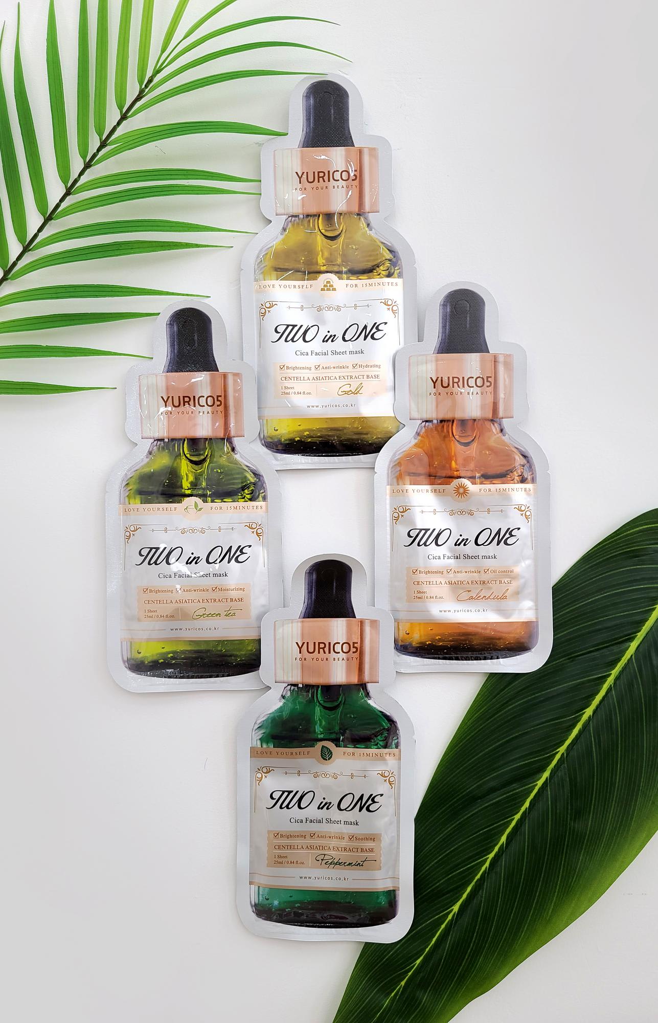 YURICO5 Two-in-One Cica Mask Pack: Tailored Care for Calming, Whitening, and Wrinkle Reduction at Once